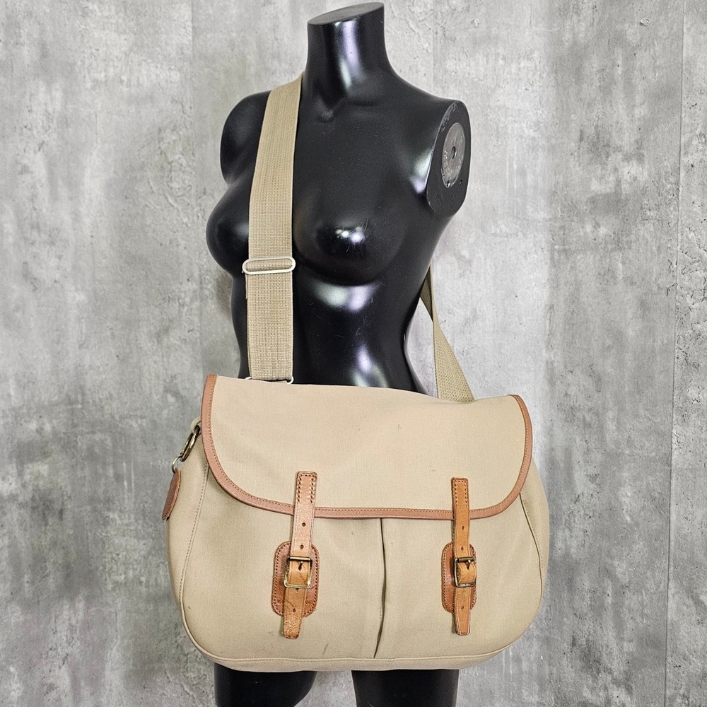 Vintage Banana Republic Canvas Leather Messenger Satchel Crossbody Bag‎ England